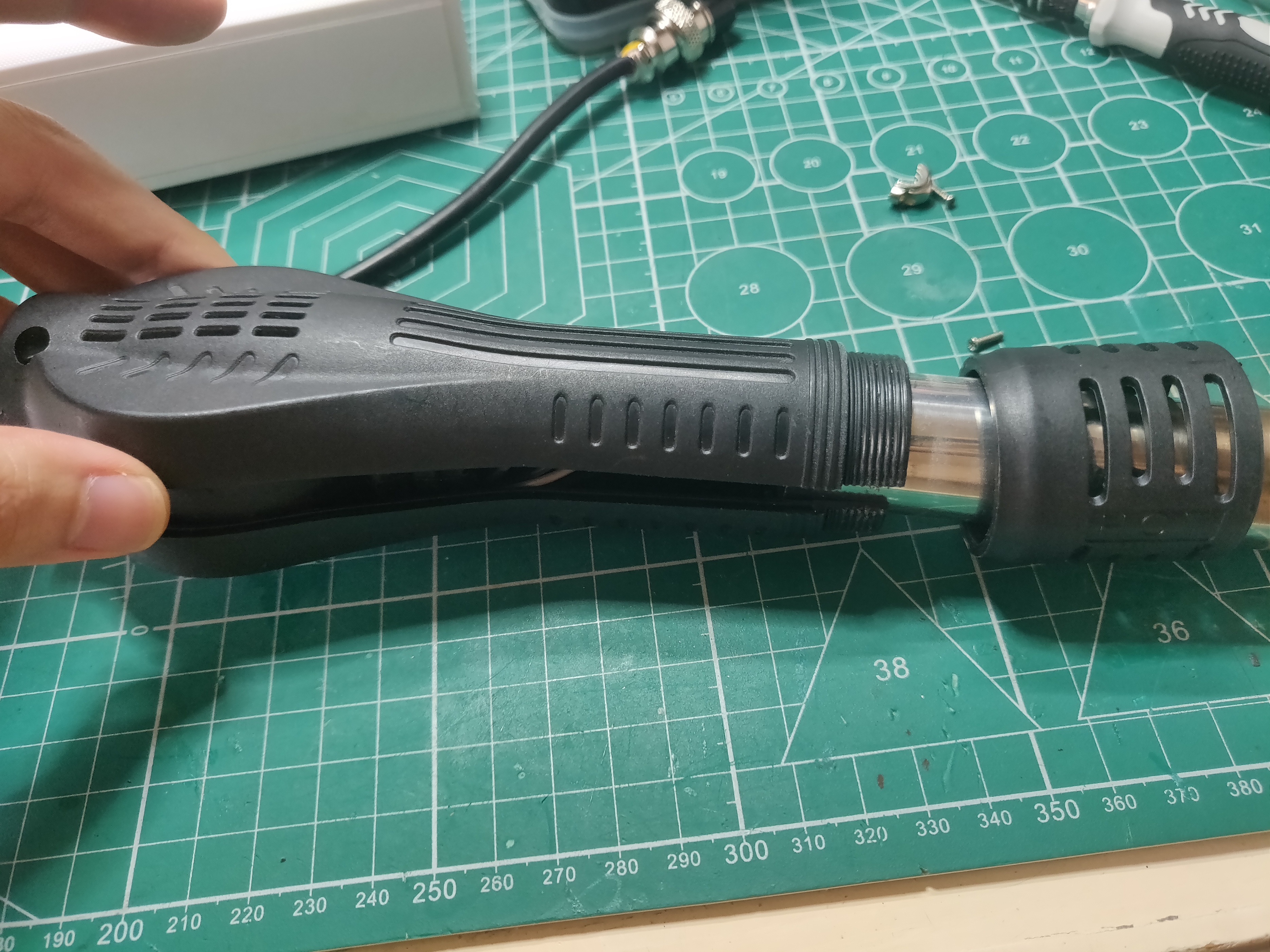 自制电烙铁吹风二合一焊台,电烙铁热风枪二合一拆机