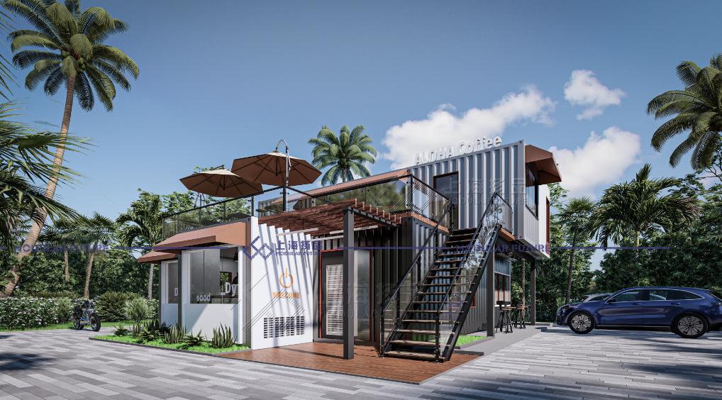 12米集装箱改造咖啡店案例,如何创意一个多功能咖啡店