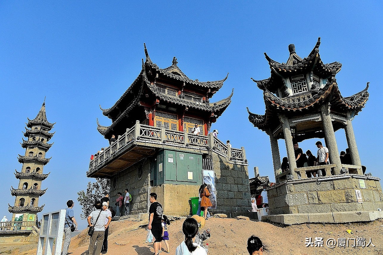 鄱阳湖千年石岛落星墩古建筑,鄱阳湖落星墩全景