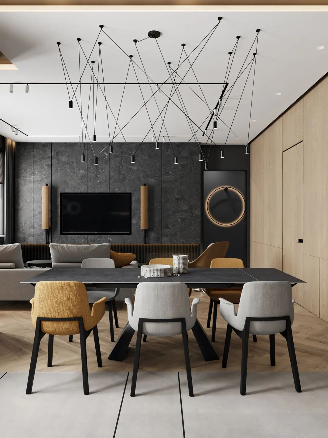 120平高级灰装修效果图,轻奢风装修高级灰120平价格