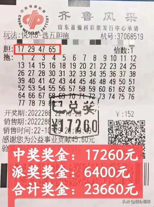 彩票快乐8四等奖,牛人晒彩票