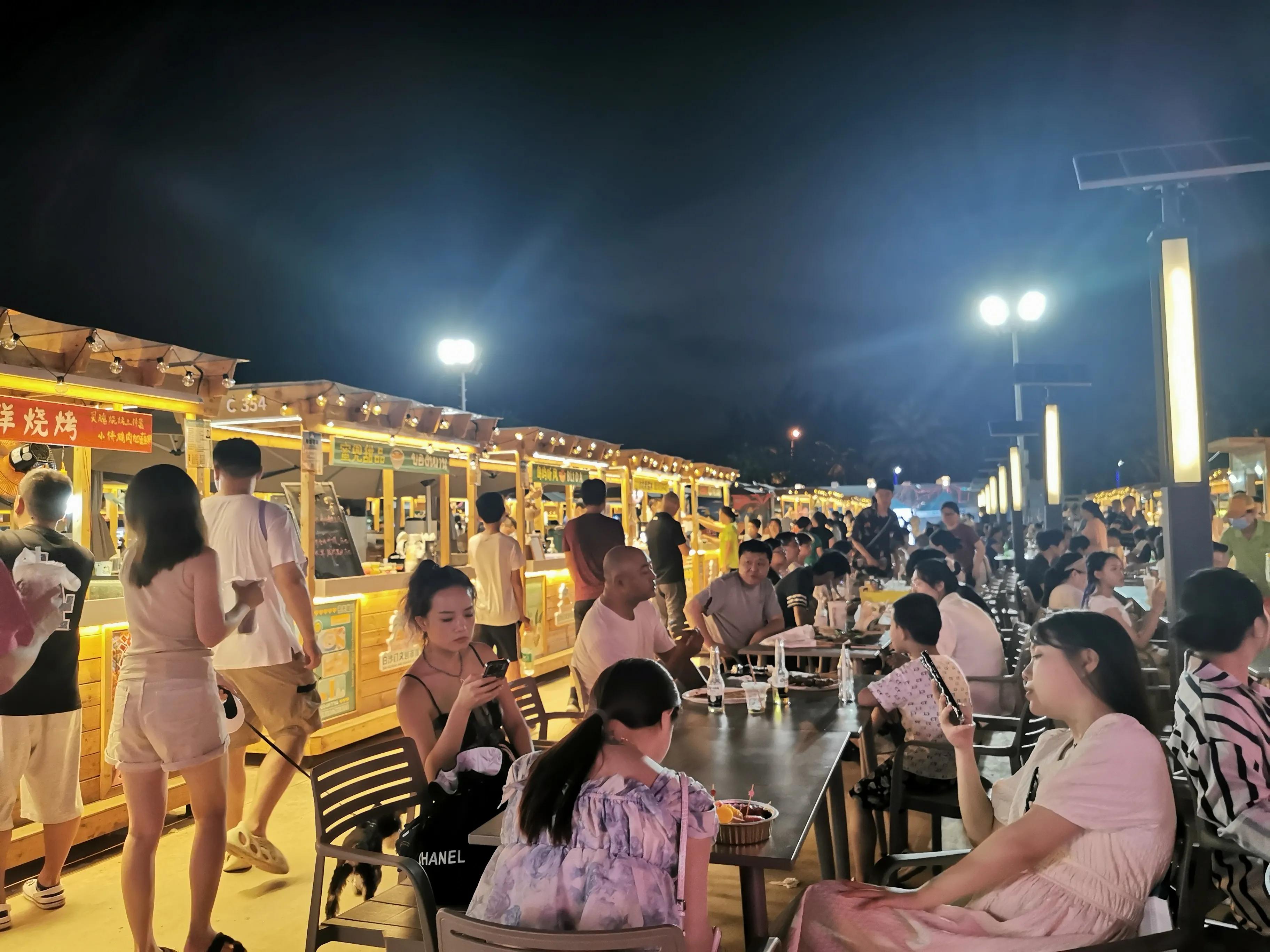 海南海口白沙门夜市打卡,海口白沙门夜市体验高山流水