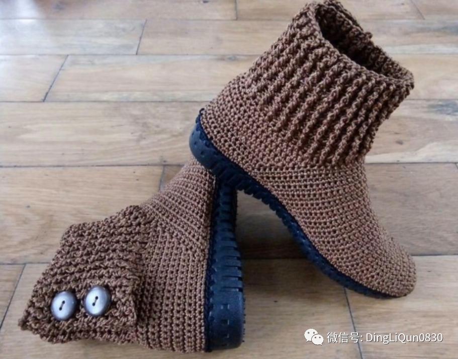 最简单的钩针编织鞋子,针织毛线鞋图案大全