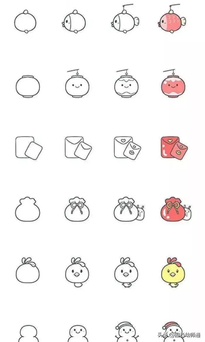 春节龙的简笔画怎么画简单又好看,6-12岁2022年春节简笔画