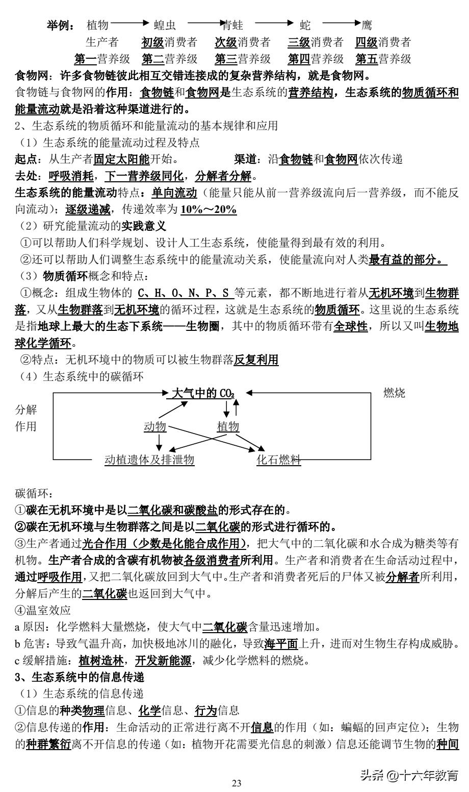 高一期末生物复习必备知识点,高考生物常考点总结