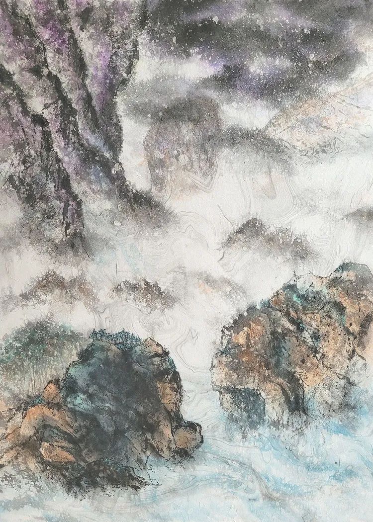 仁山智水山水画,仁山智水书法作品