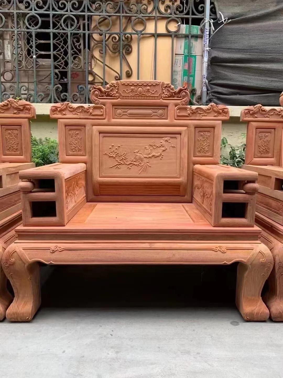嘉兴缅甸花梨财源滚滚红木沙发,一套缅甸花梨木十件套沙发多少钱