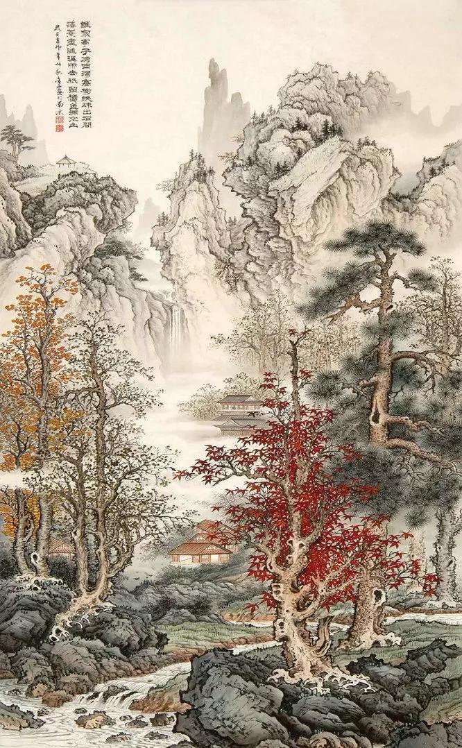 中国山水画名家作品欣赏书,清代山水画名家作品集一册