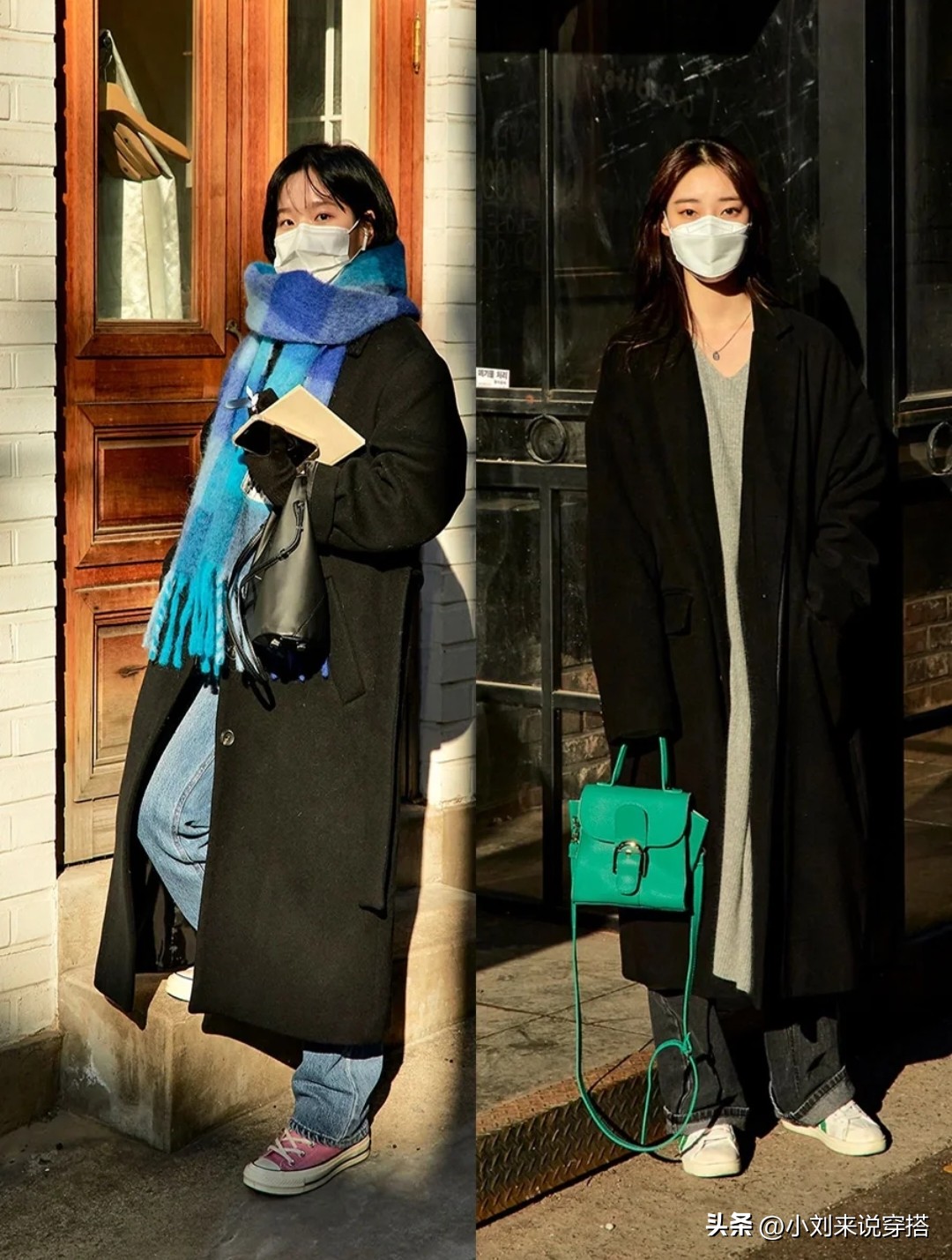 韩国羊毛大衣,韩国穿搭街拍秋冬大衣