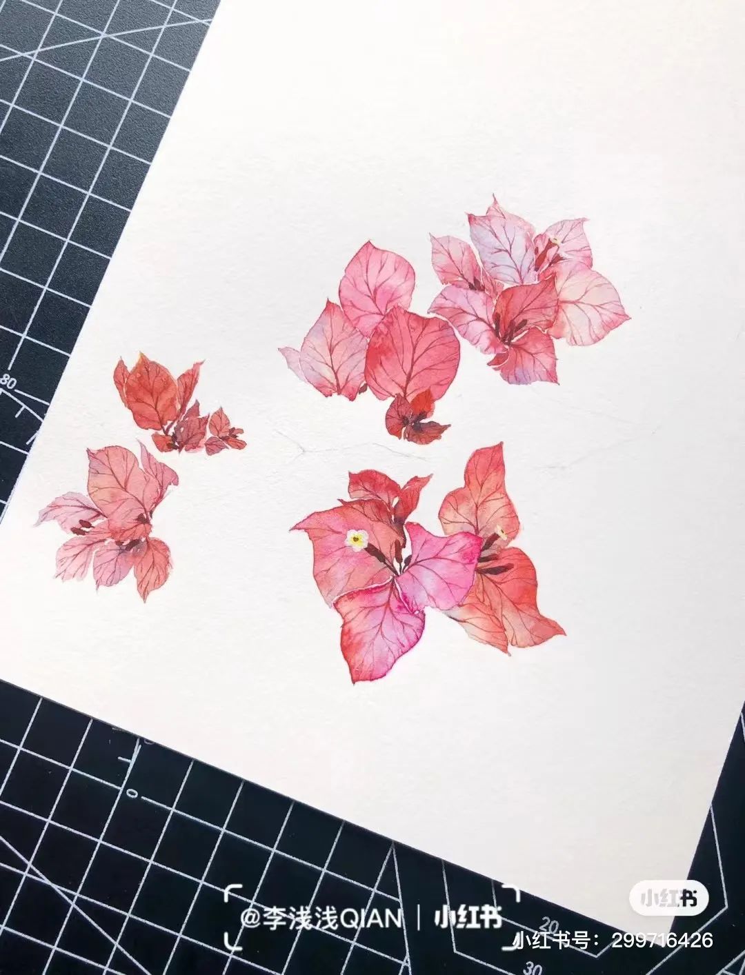 水彩中国风风景简单,古风水彩花卉简单又好看