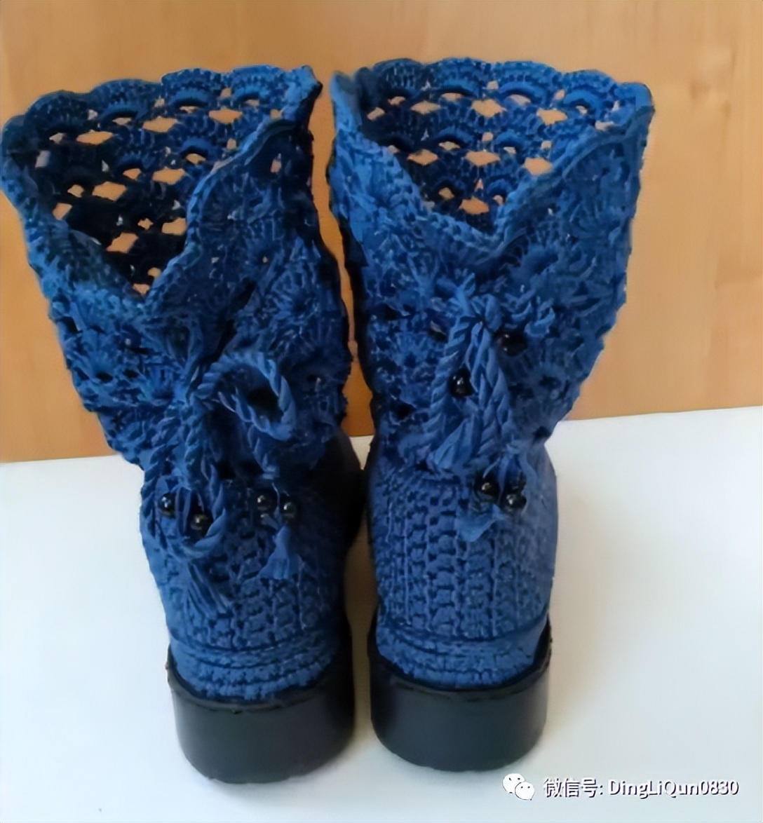 最简单的钩针编织鞋子,针织毛线鞋图案大全