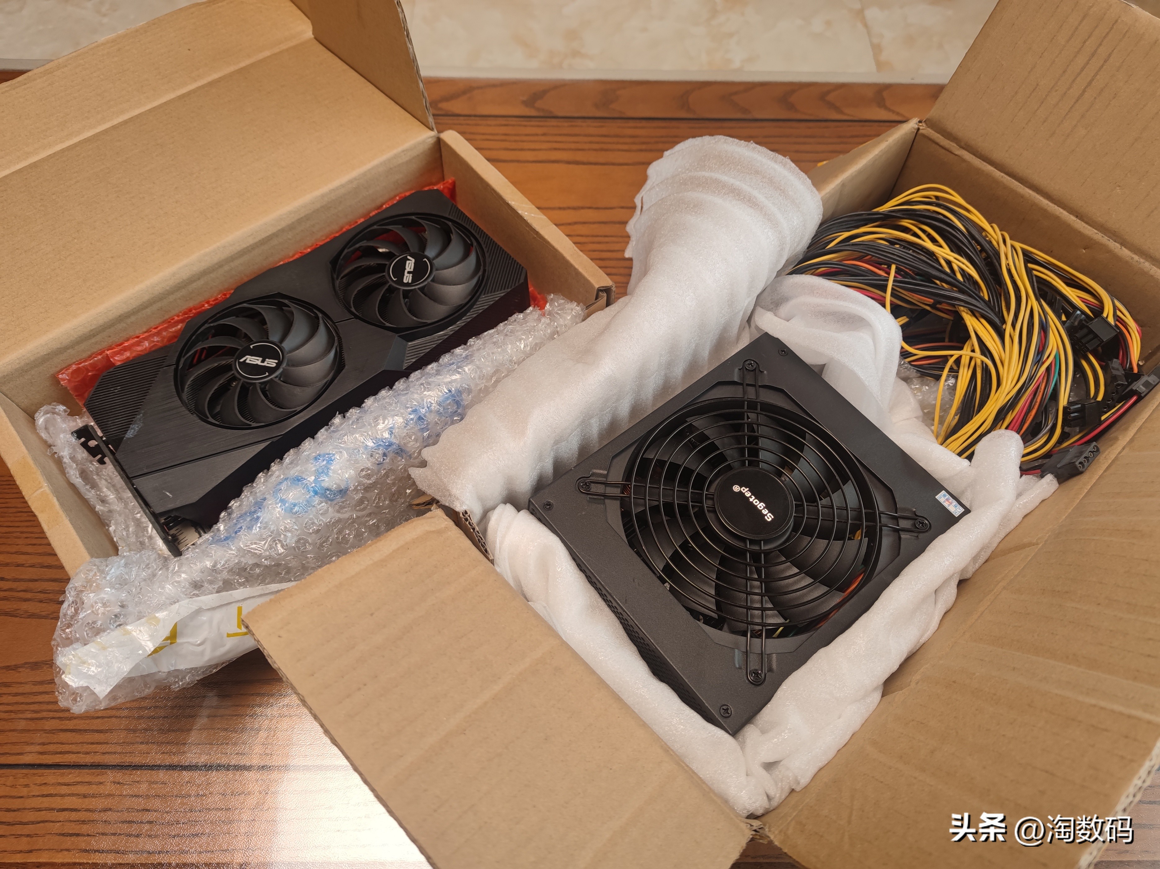 头铁矿卡配矿电:¥666块华硕RX5700+¥109块鑫谷金牌1250W装个机