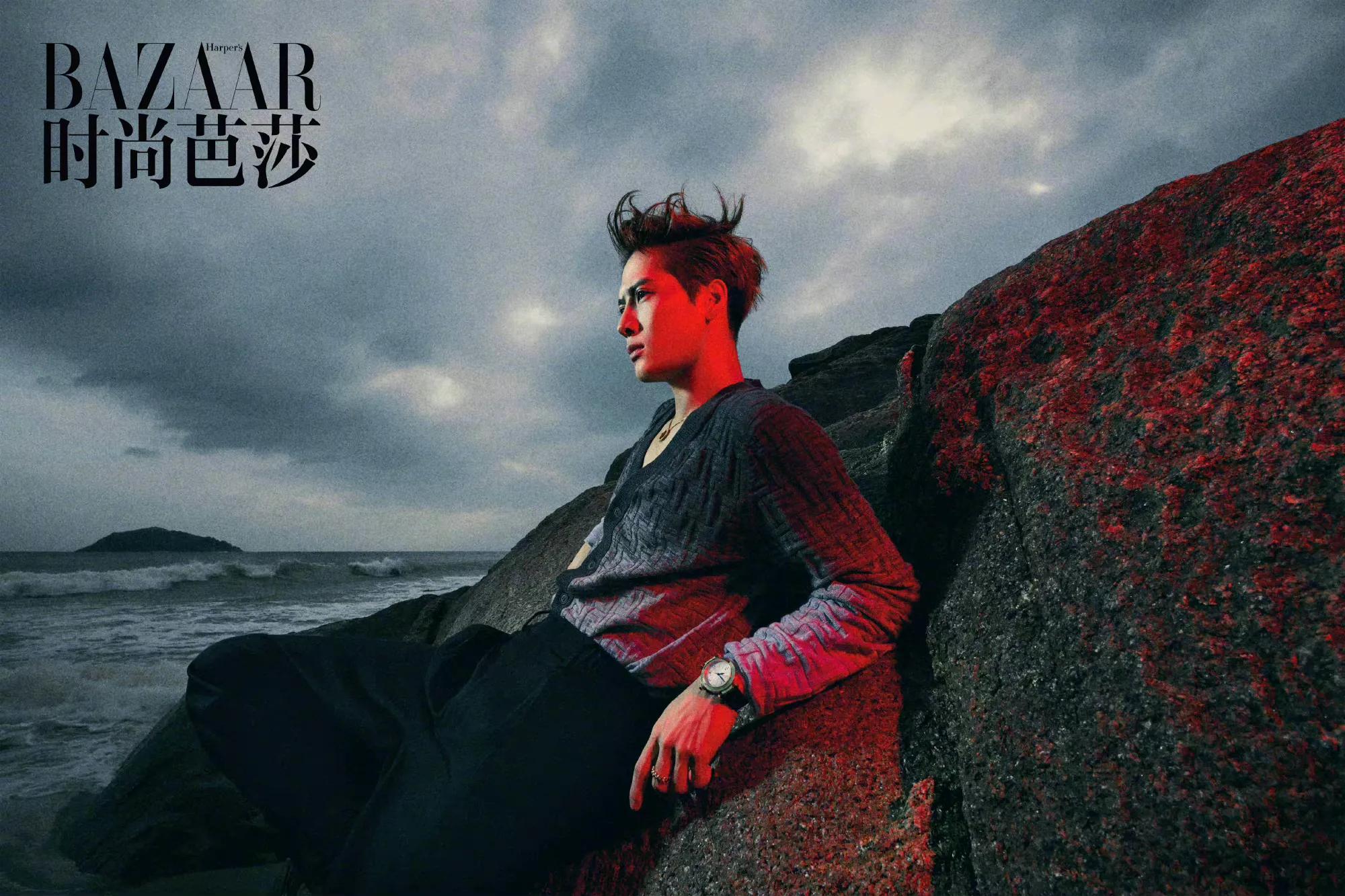 时尚芭莎肖战银发造型高清,肖战登时尚芭莎封面人物