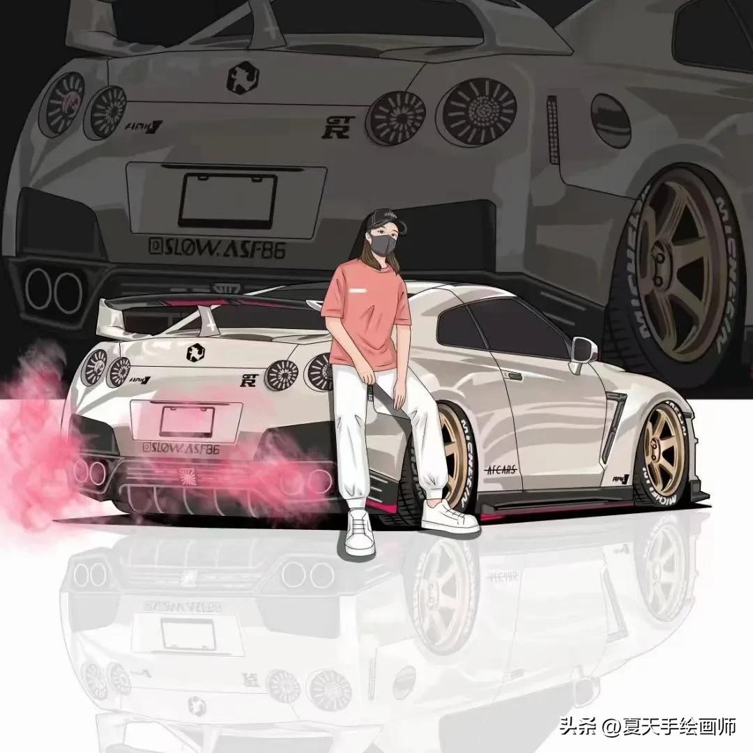 汽车头像手绘,帅气的汽车漫画头像