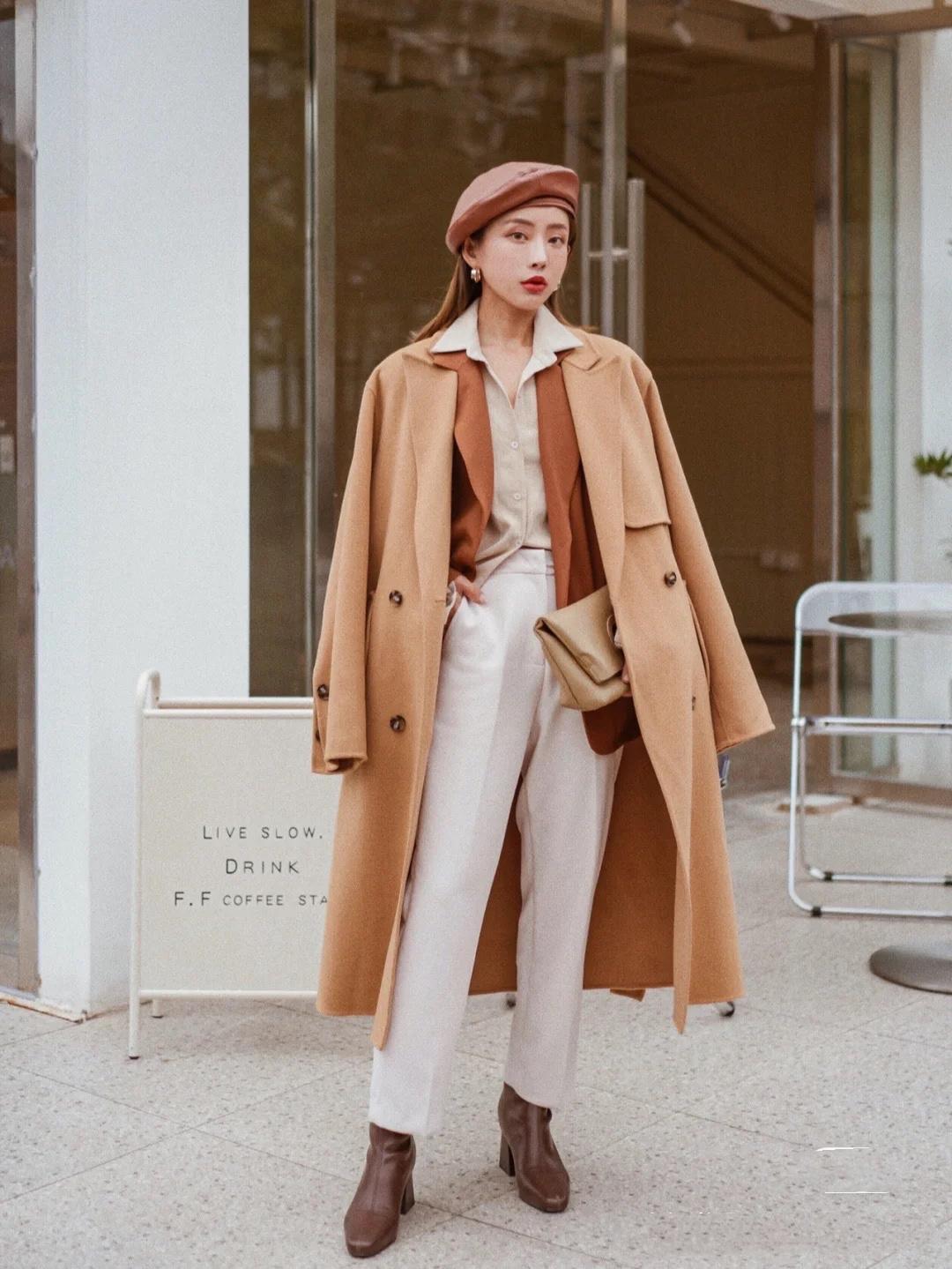 fsgfreedomsoluble驼色大衣,秋冬驼色大衣