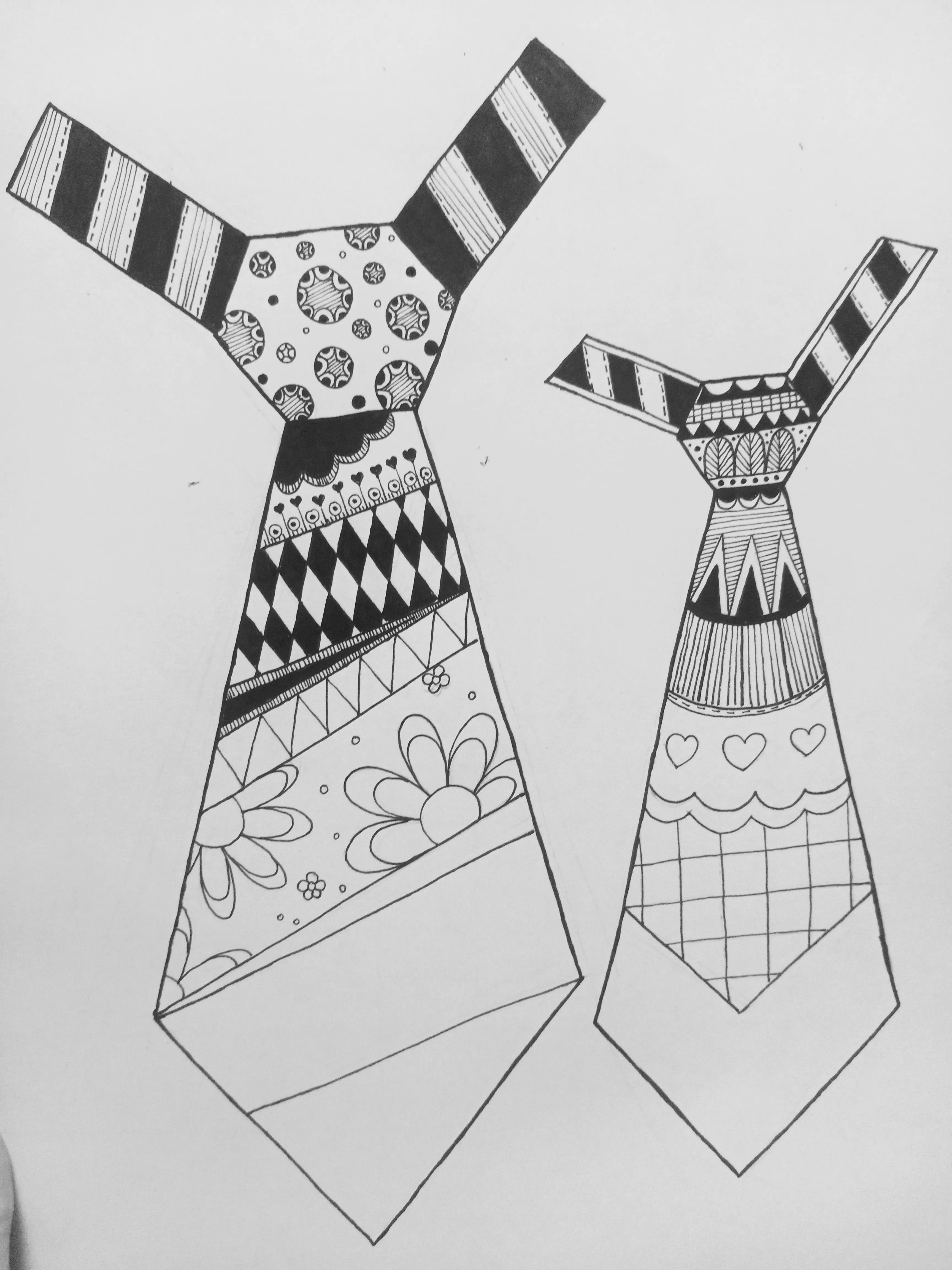 衬衣领带线描画,立体领带板绘怎么画