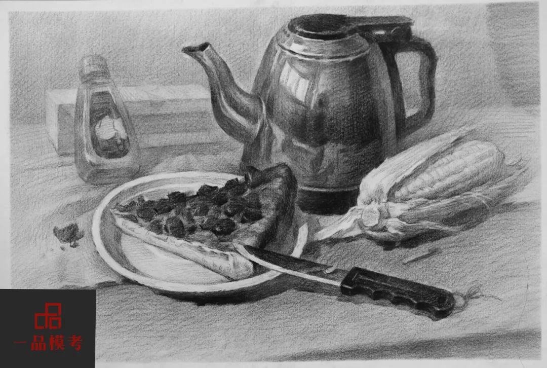 万人联考一模2024素描高分,一模静物素描高分卷