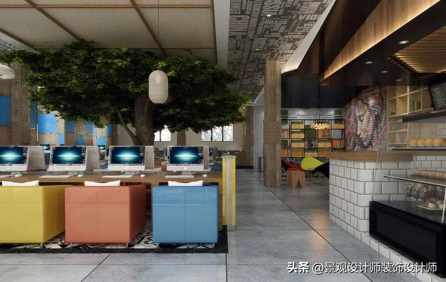 网咖网吧设计案例效果图,网吧设计效果图