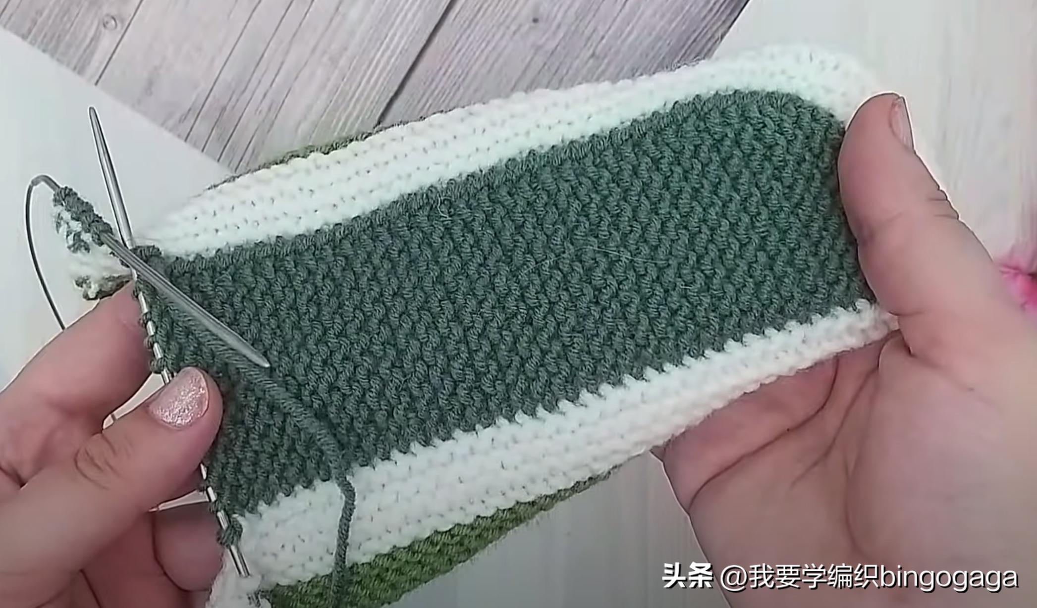 针织拖地袜教程,一片式袜子的编织教程