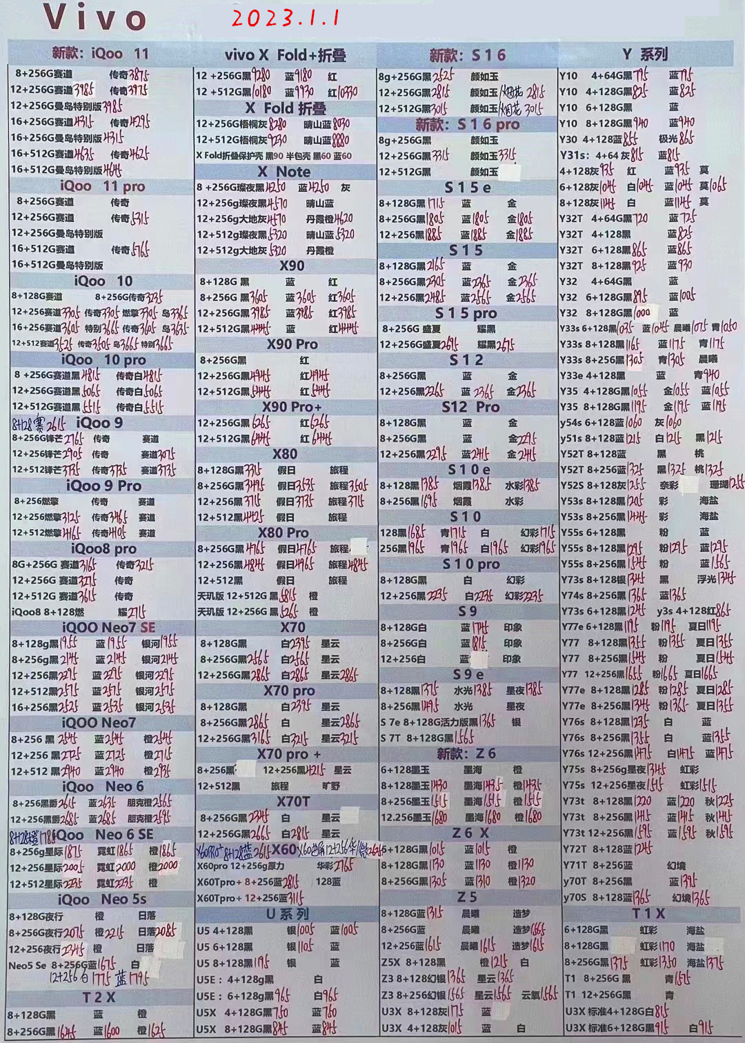 2023年12月手机批发价格一览表,2023年2月华强北手机拿货价格表