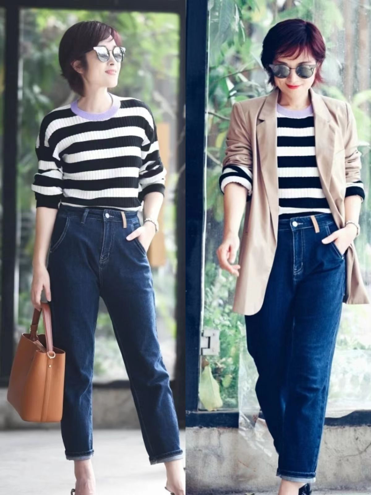 减龄不费脑穿搭时尚条纹,怎样穿搭条纹衫衣服比较好看