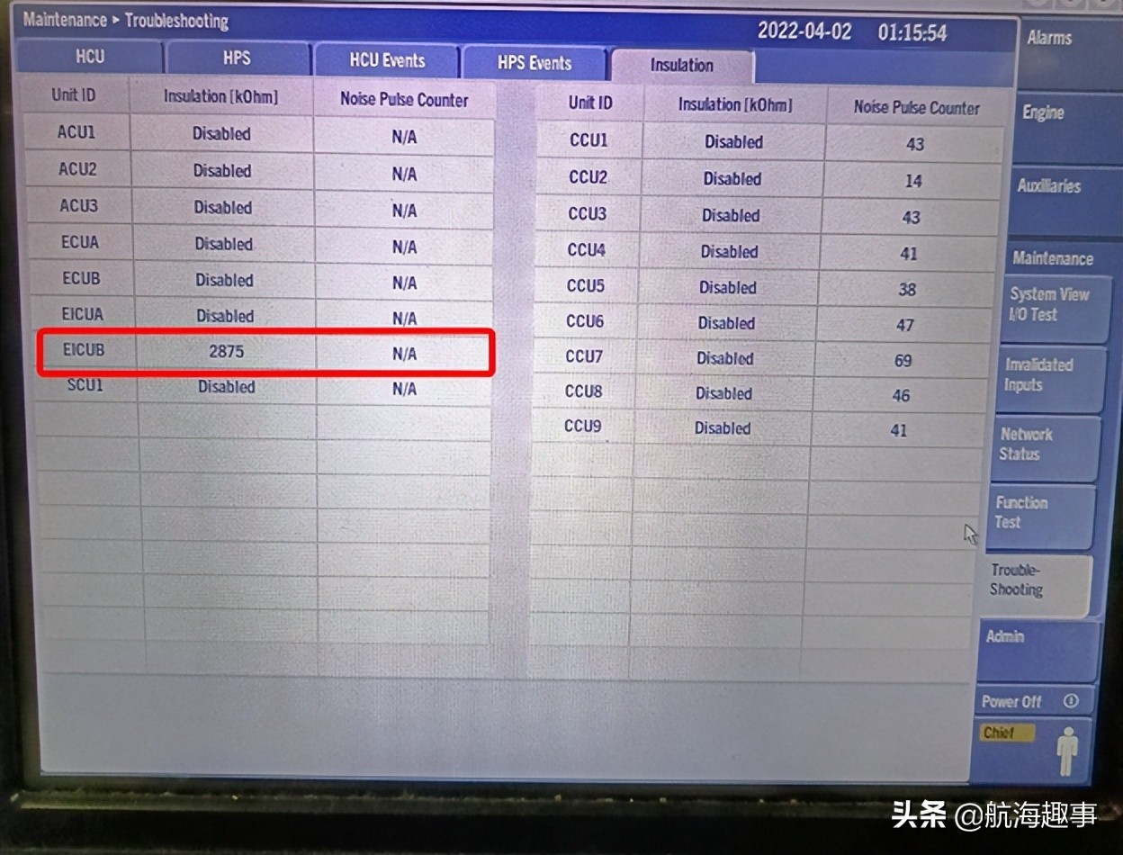 黄老轨分享，查找曼恩电喷主机ECS低绝缘故障，确实要点耐心