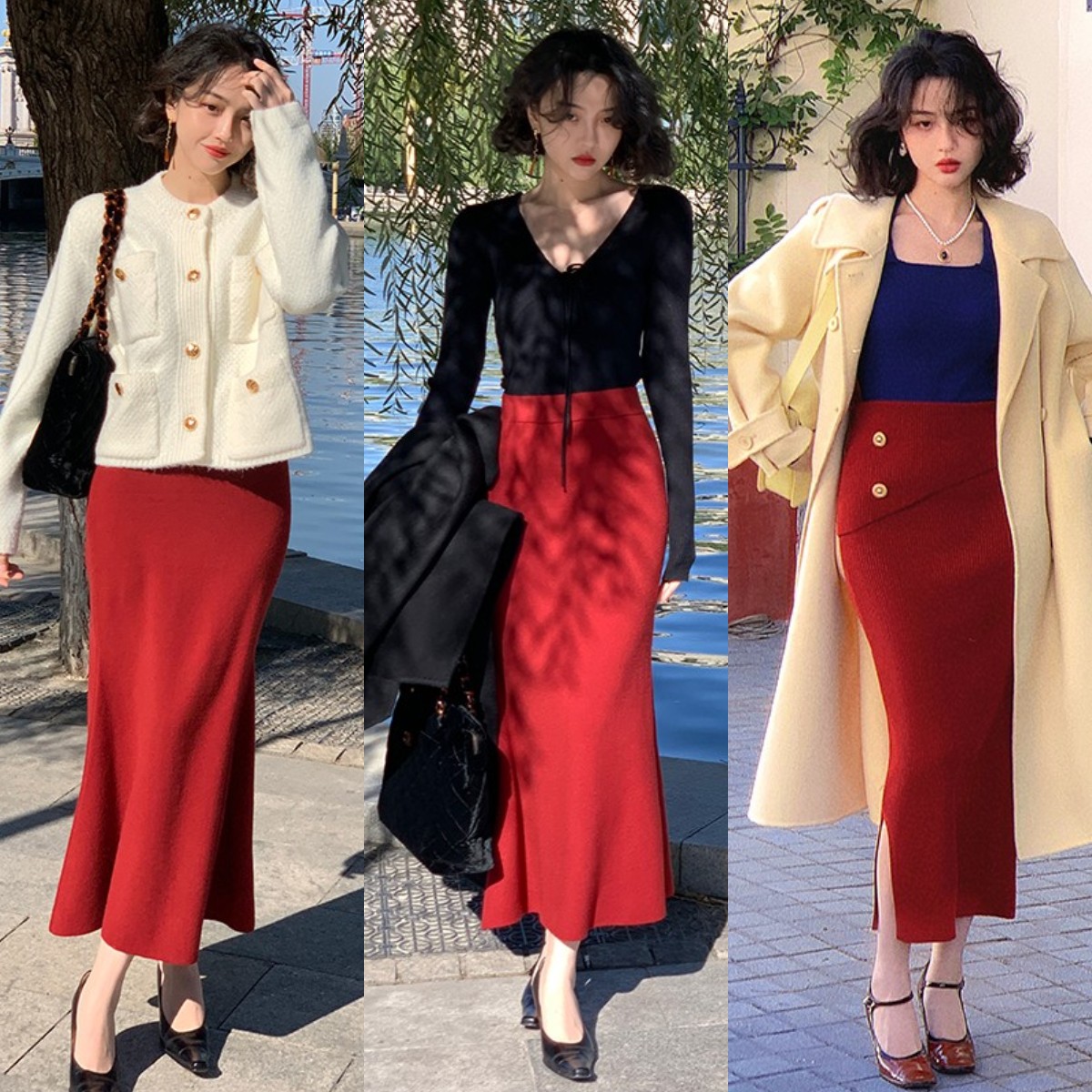 不规则半身裙搭配上衣推荐秋冬,深秋网纱半身裙怎么搭上衣