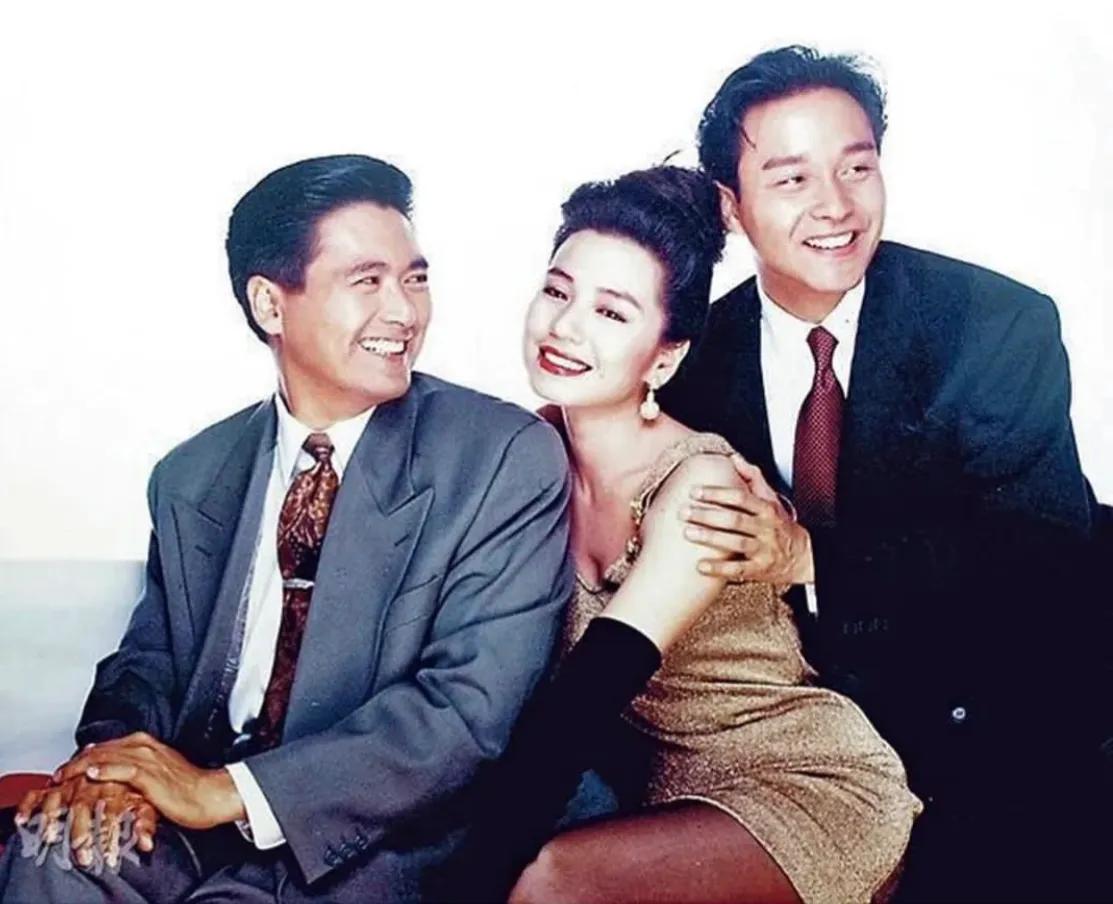 张国荣陈凯歌梅艳芳巩俐合照,张国荣梅艳芳巩俐首映礼