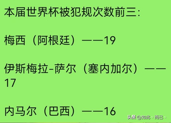 梅西和内马尔世界杯是哪一场,世界杯被侵犯次数