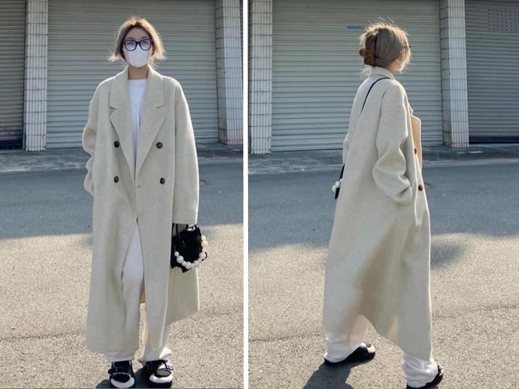 黑色呢子中短款大衣搭配出高级感,长款呢子大衣怎么搭配好看又保暖