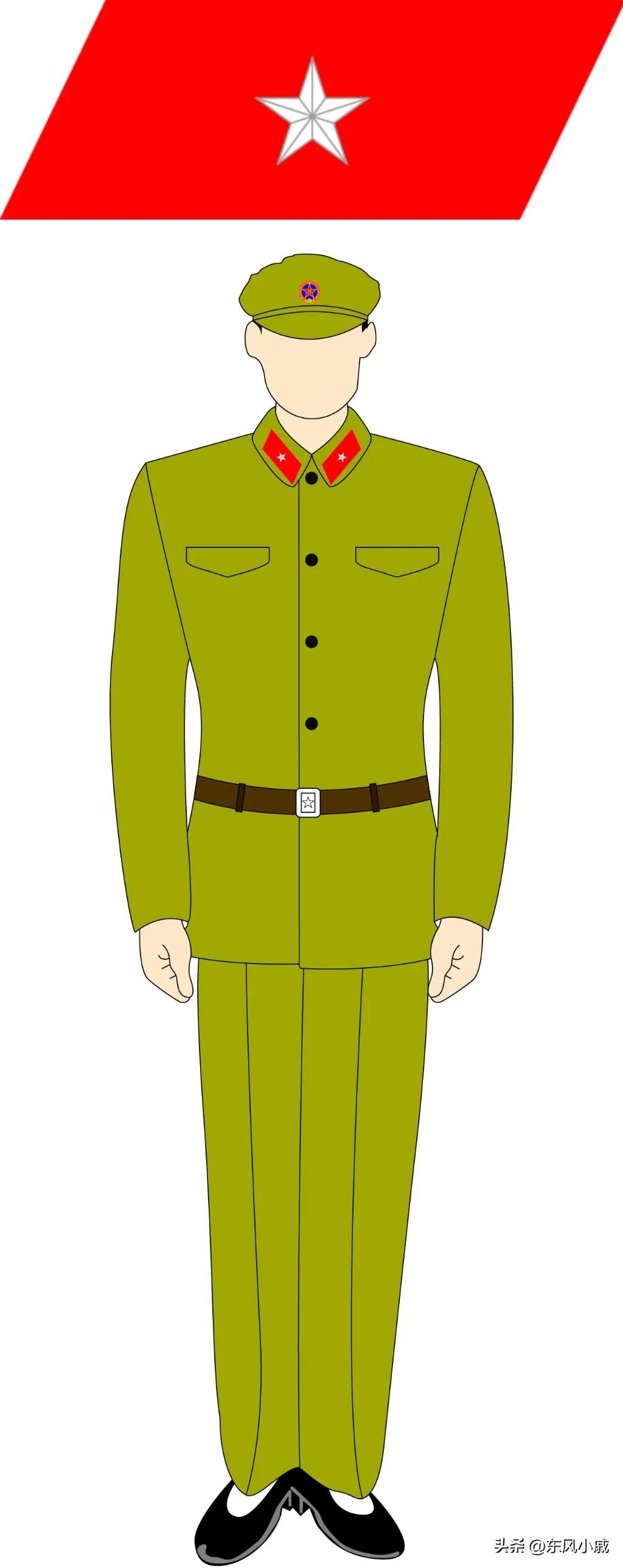 58式军服戴军衔,58式军衔领章图片