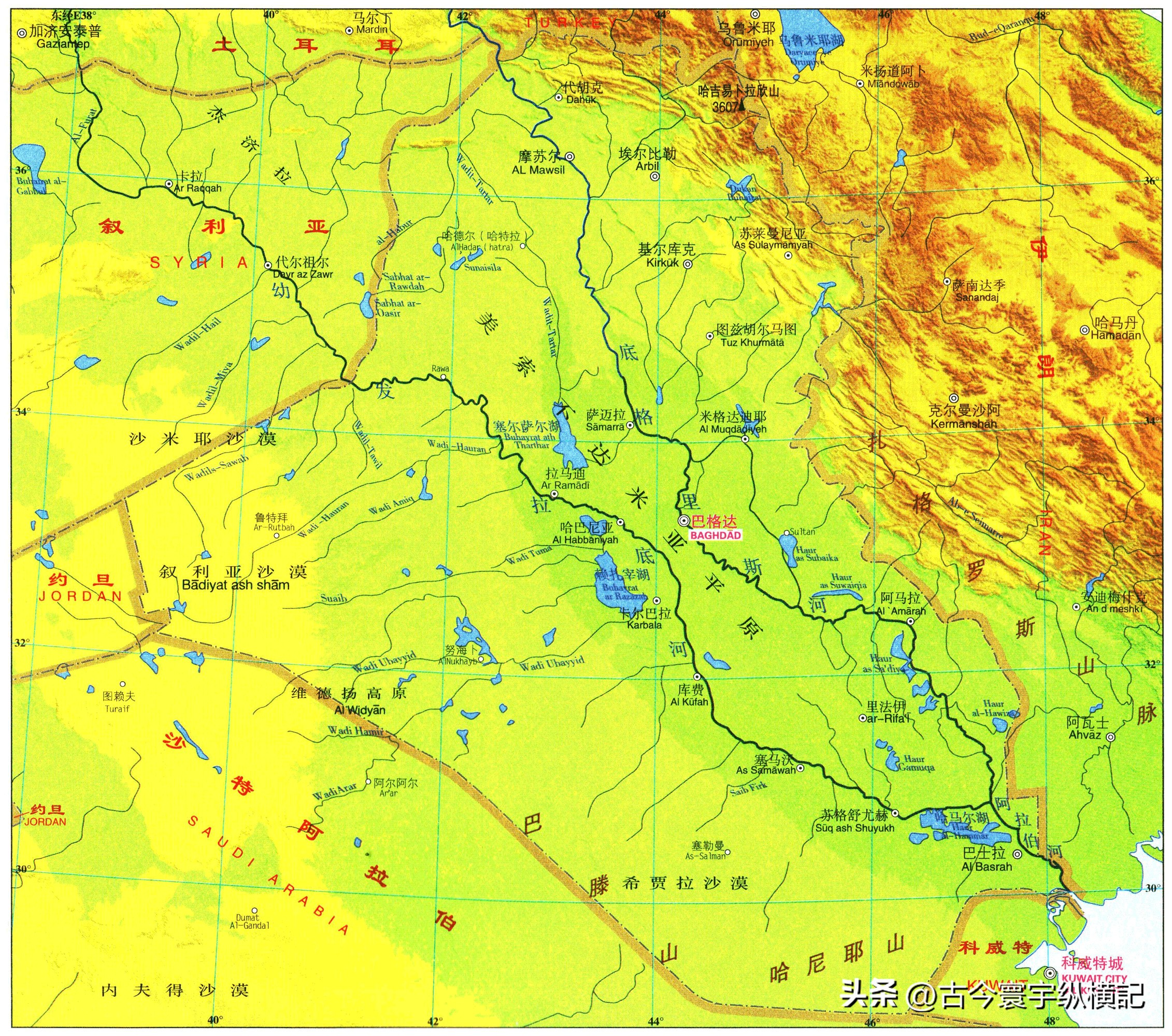 亚洲各国地形图（高清宜收藏）,亚洲大陆地形图
