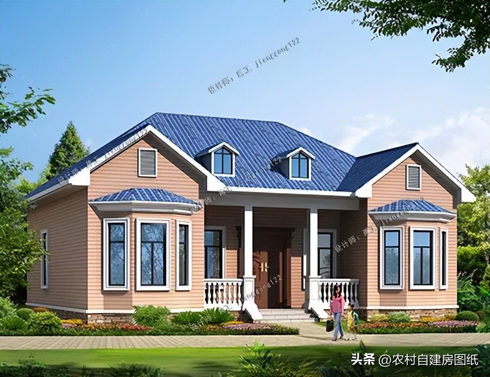 农村自建平房一层平层,一层农村平房户型设计效果图