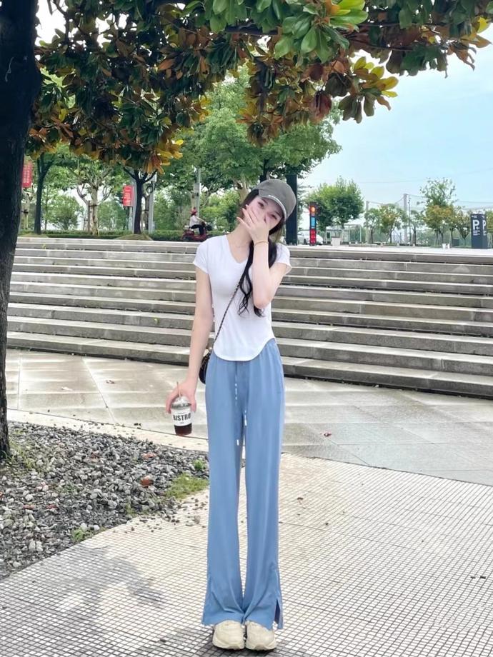 150小个子显高穿搭阔腿裤女,小个子如何选择阔腿裤显瘦显腿长