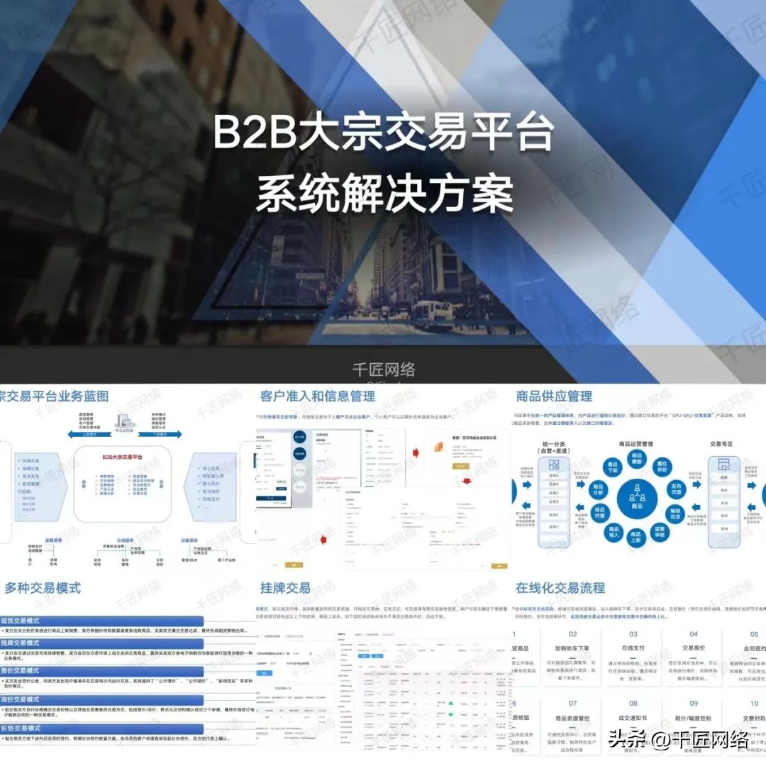 千匠大宗交易平台解决方案，赋能农副、建材、钢铁等大宗交易场景