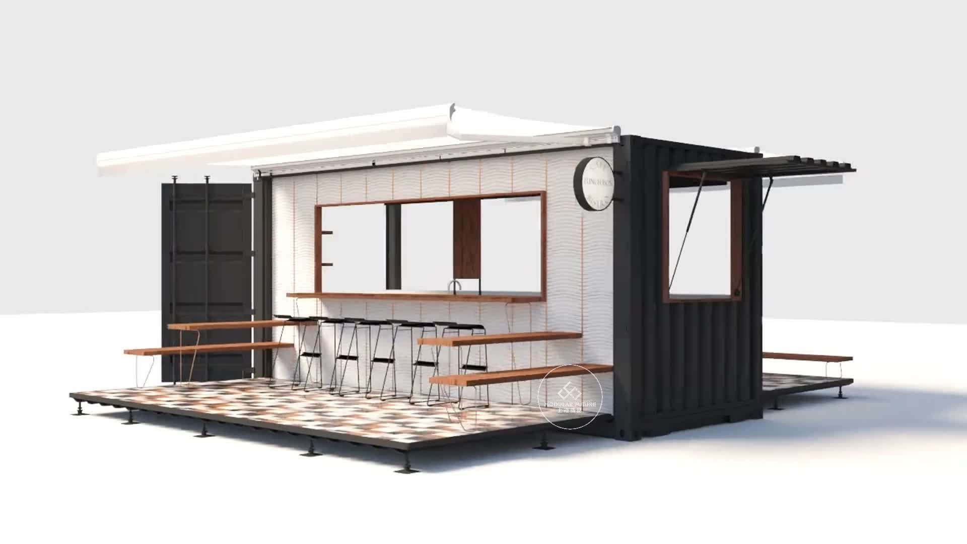 12米集装箱改造咖啡店案例,如何创意一个多功能咖啡店