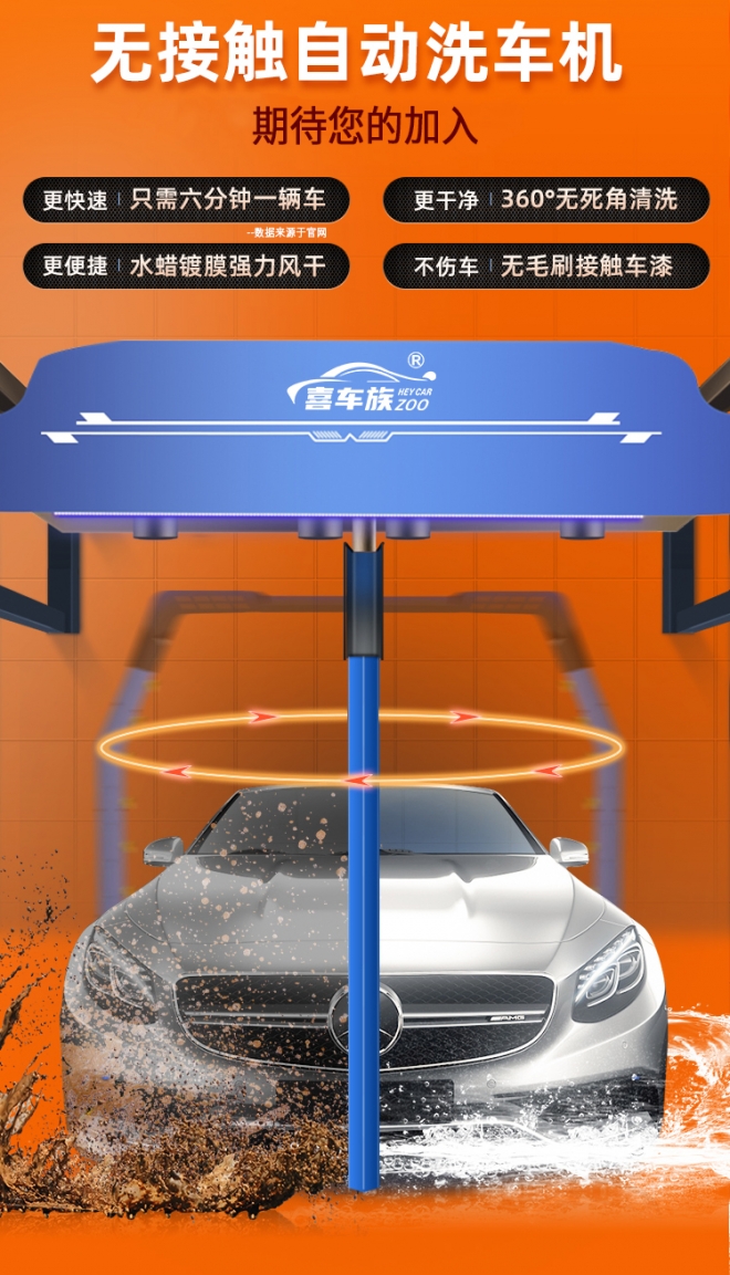 全自动洗车机24小时无人值守团购,扫码自助洗车设备