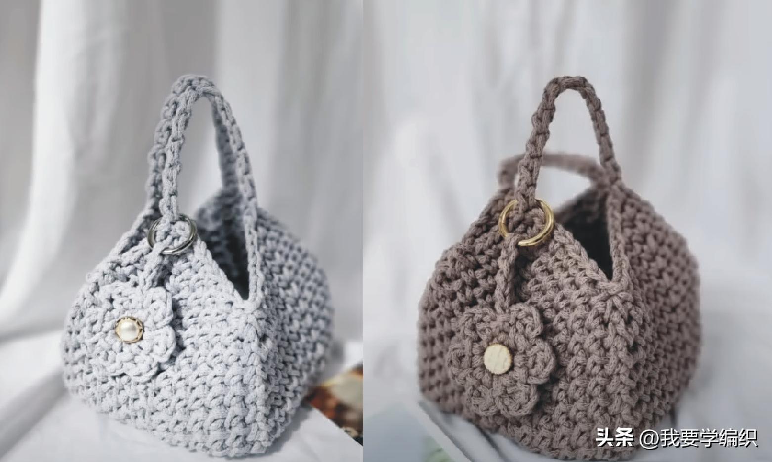 适合小姑娘提的手提包编织教程,小巧型编织包