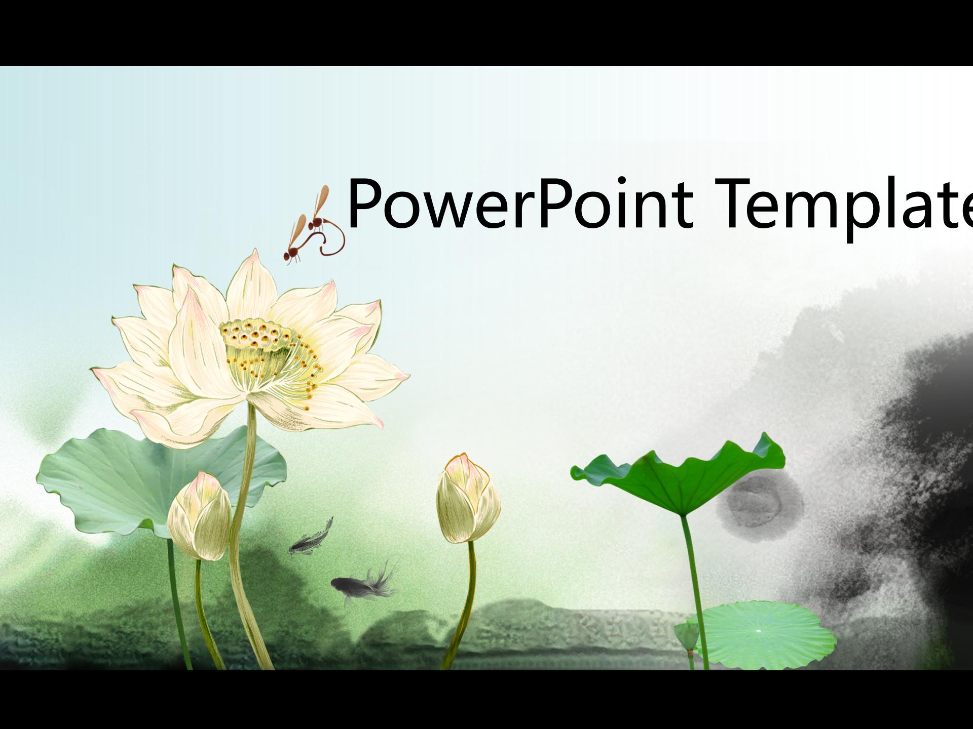 最美中国风PPT模板：荷花中国意境熏陶，适合各教师（18）