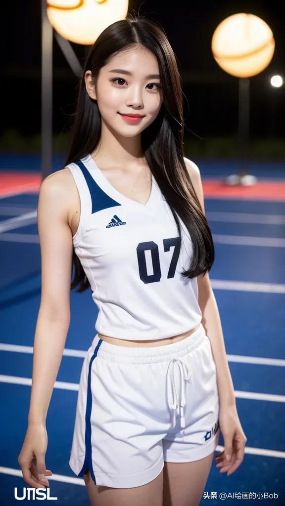 手中拿着篮球ai绘画,打篮球的男生和女生绘画教程