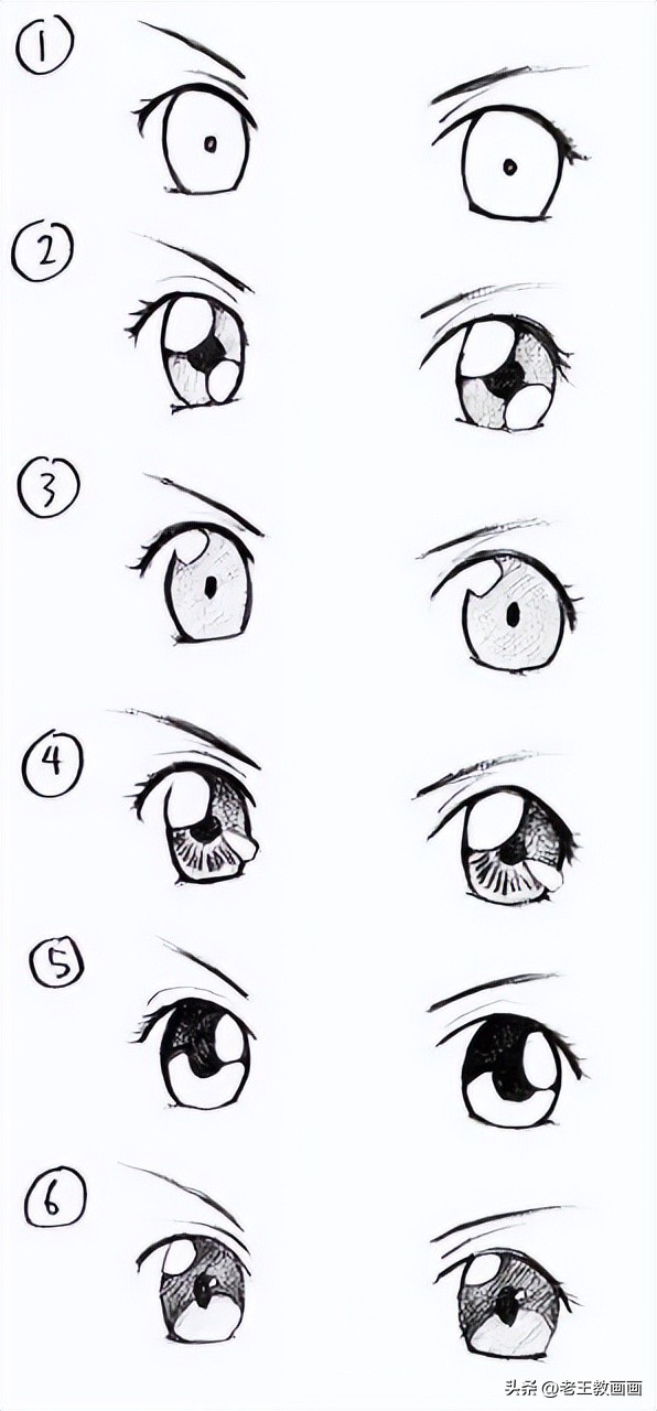 二次元漫画眼睛100种画法女,男生漫画眼睛100种画法图解