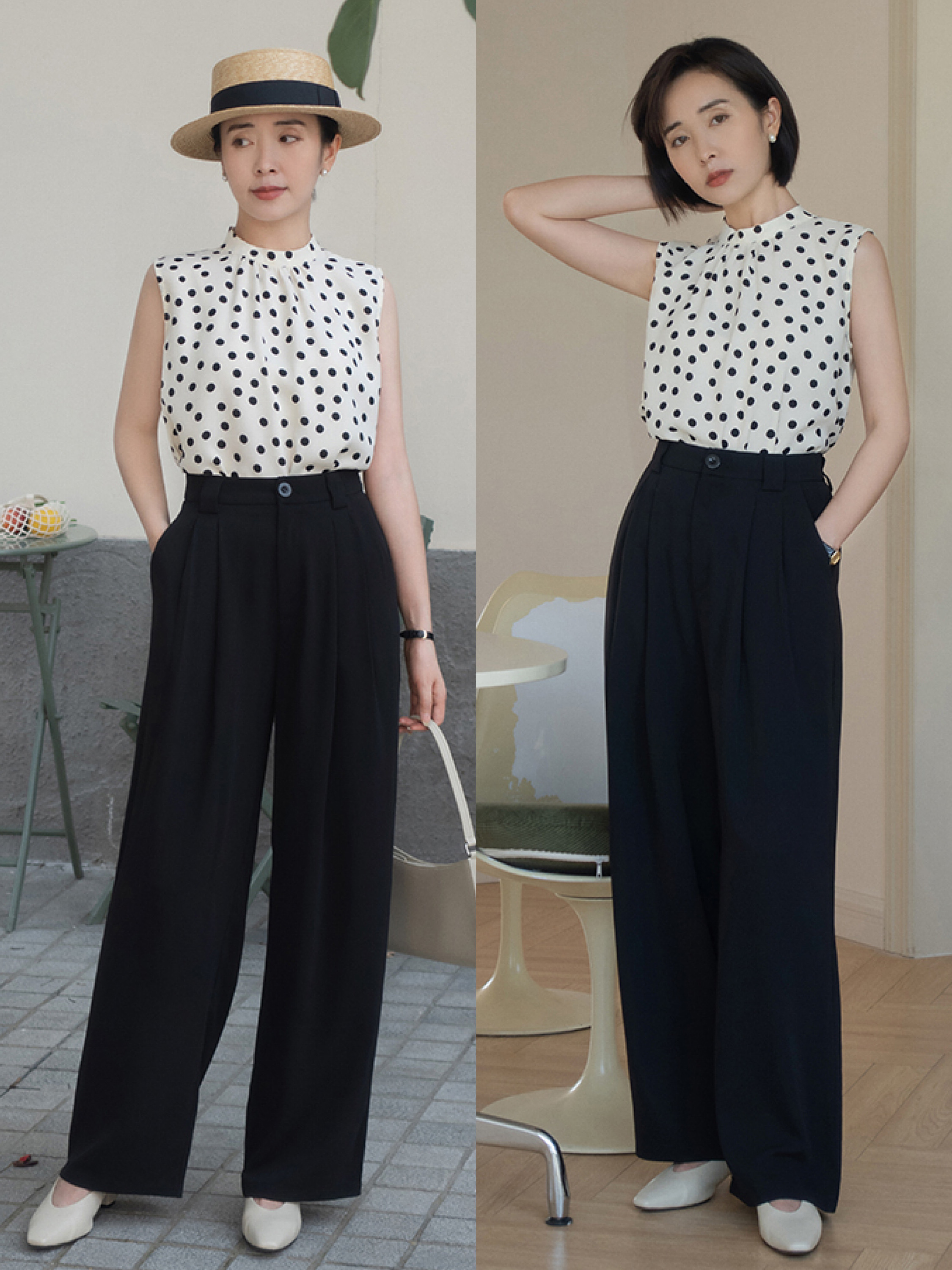 百褶阔腿裤如何搭配气质,阔腿裤一周不重样穿搭