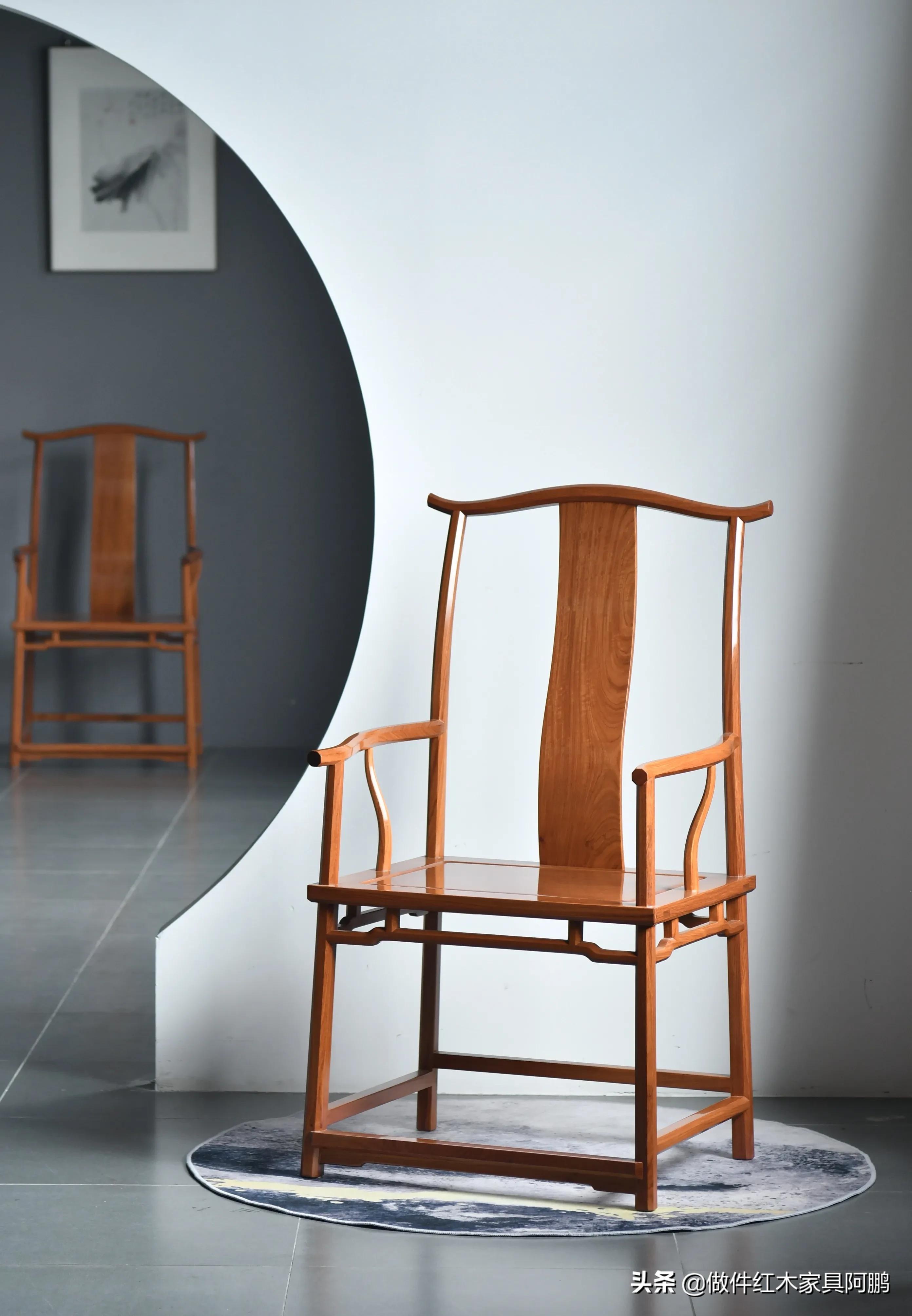 雕龙纹四出头官帽椅图片,明式四出头官帽椅图片