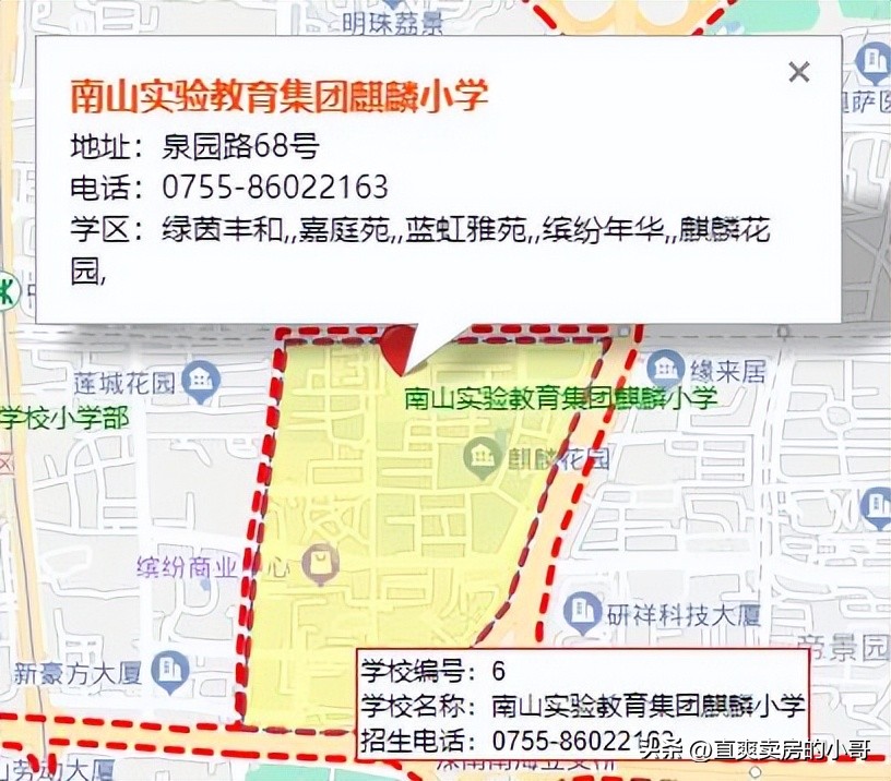 南山区小学学区划分图,南山各小学积分