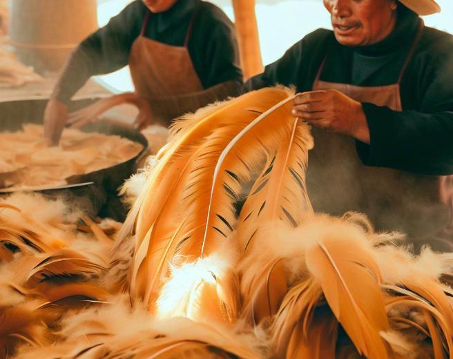 美轮美奂的羽毛艺术，帕拉卡斯的羽毛制品，鸟羽编织的华美世界