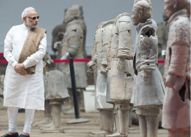莫迪参观兵马俑视频,莫迪看兵马俑视频