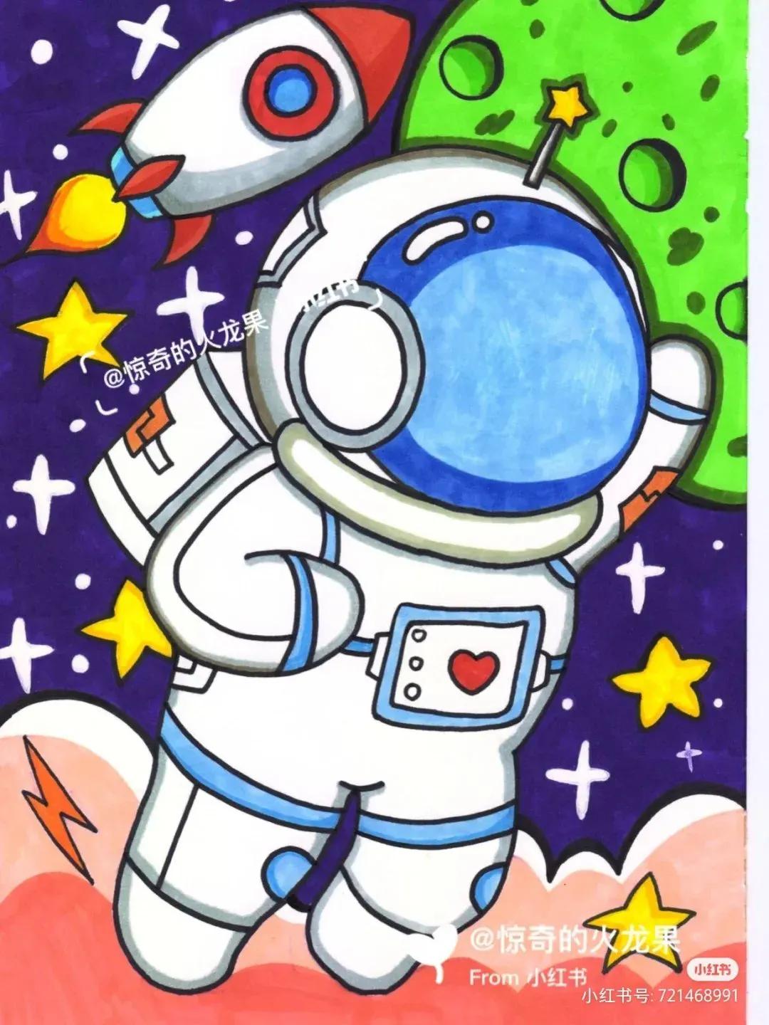 关于中国航天科技创新的绘画,描绘中国航天未来发展绘画