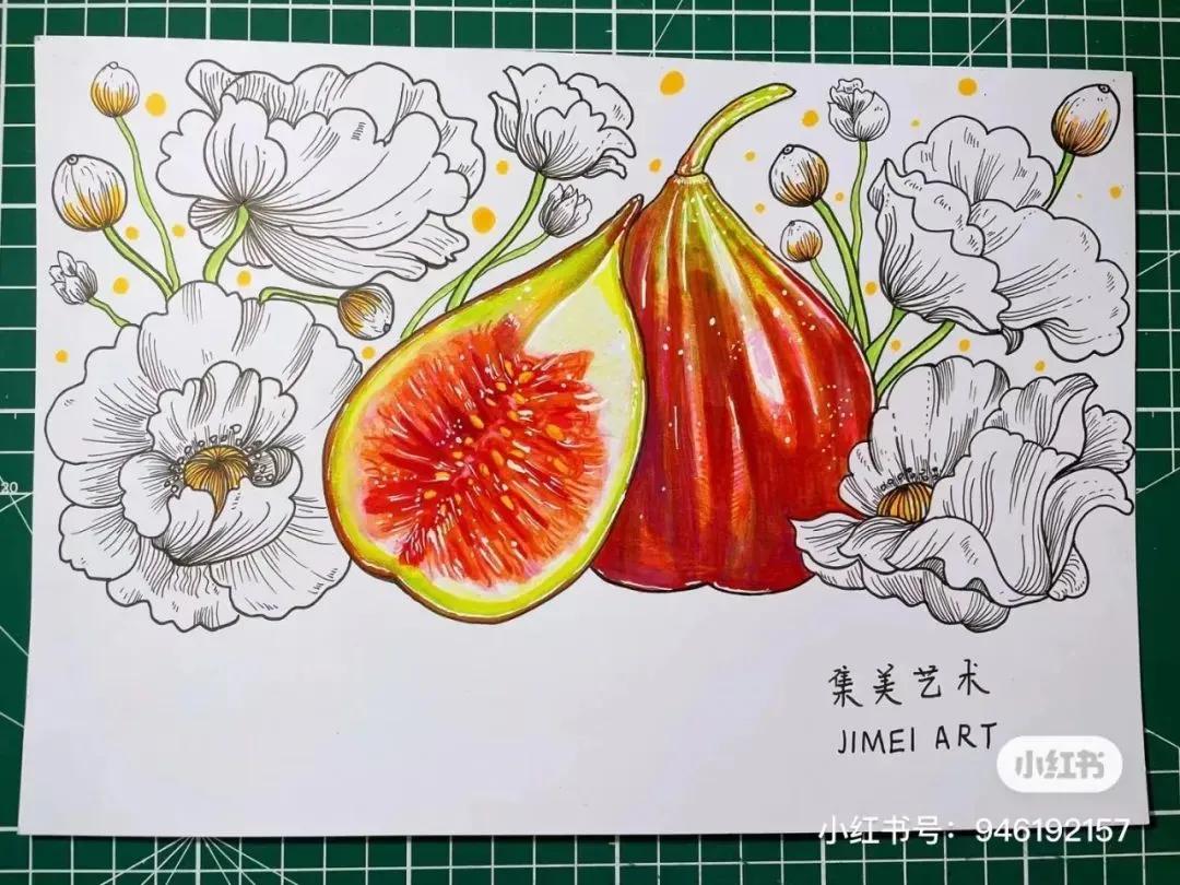 彩铅画出马克笔的效果,彩铅马克笔混合画