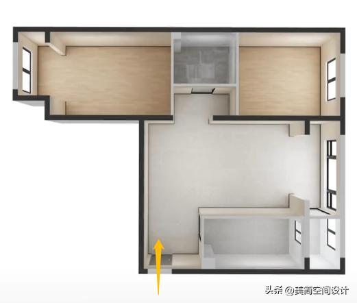 刀把型户型怎么改成三房,3居刀把户型改造装修案例