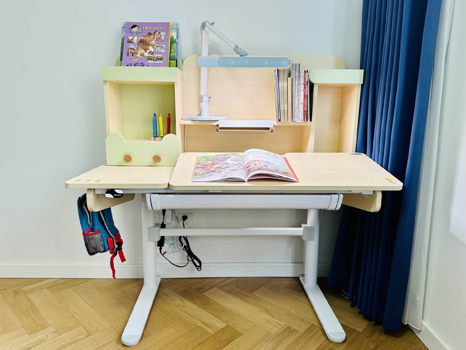 乐歌升降桌ec5蓝色,乐歌EC2电动升降学习桌